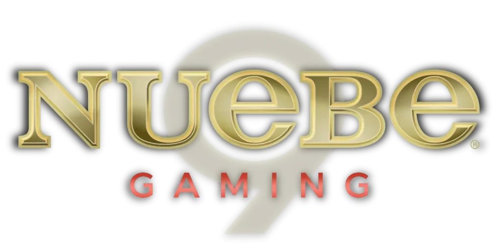 Logo of Nuebe Gaming featuring stylized golden and black lettering with a distinctive circular emblem.
